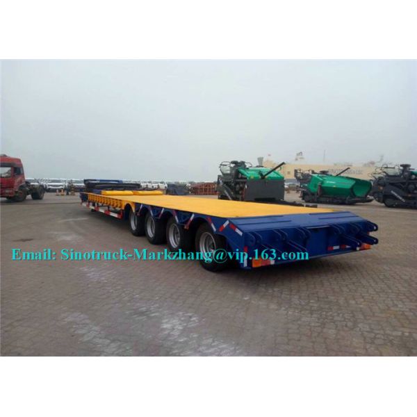Tri Axles 50 Tons SINOTRUCK Heavy Duty Low Bed Trailers For Machine Transport