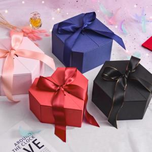 Cheap Custom Packaging Box Luxury Wedding  Gift Box  Heart Shape Cardboard Gift Box With Ribbon wholesale