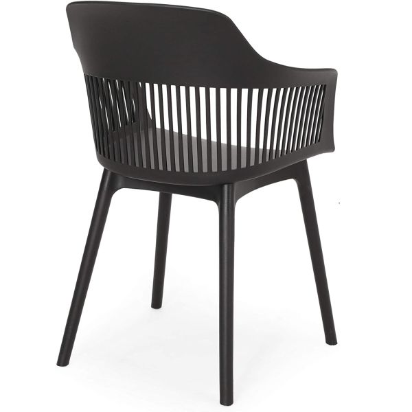 Stackable plastic dining chairs