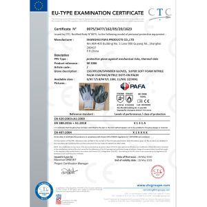 Shanghai Pafa Products Co., Ltd. Certifications