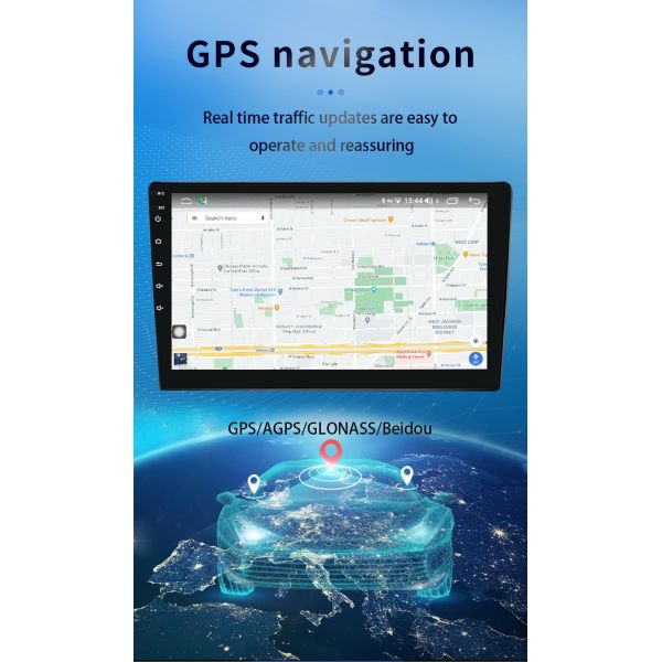 10.1" 2 Din Android Car Stereo Radio with Carplay Android Auto GPS Wifi BT FM RDS Hifi Audio For Universal Car Fitment