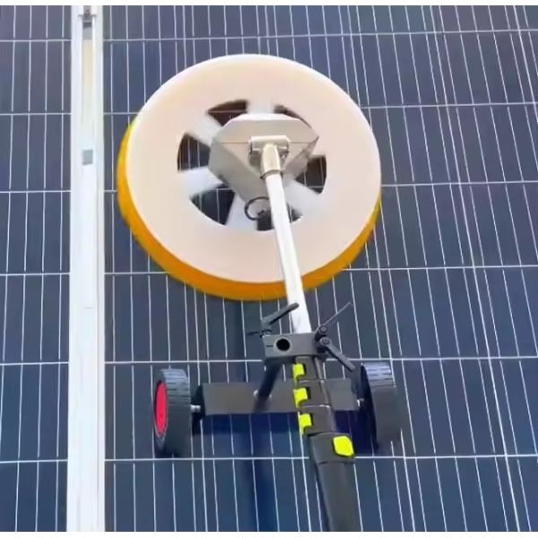 Solar Panel Cleaning Brush With Handheld Telescopic Pole For Rooftop Photovoltaic Cleaning