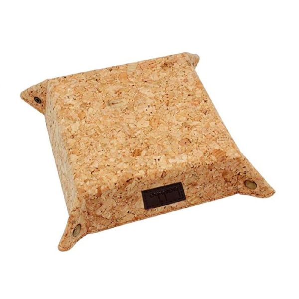 Eco-Friendly Vegan 8'' Natural Cork Tray for Jewelry, Key Phone, Coin Box Storage