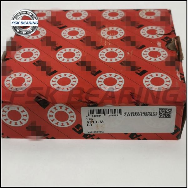 Single Row 6313 M C3 Deep Groove Ball Bearing 65*140*33mm Brass Cage