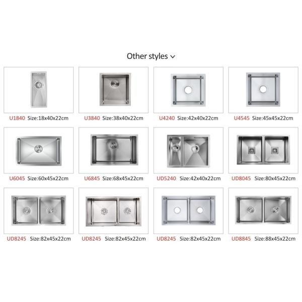 Brushed 16 Gauge Kitchen Sink Undermount SS Apron Sink 50 50 88x45