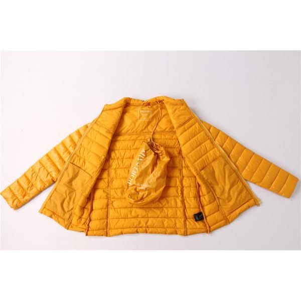 Yellow Ultra Light Packable Down Jacket Antistatic Waterproof