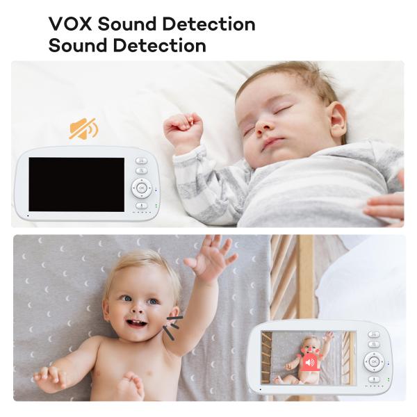 HD Baby Monitor with 1280x720P Resolution Temperature Monitoring and Lullabies X5 for Clear Infant Monitoring