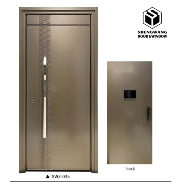 Swing Gold Aluminium Commercial Entrance Doors Main Exterior Aluminum Frame Exterior Door