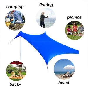 Outdoor 2 Steel Poles Lycra Camping Sun Shelter