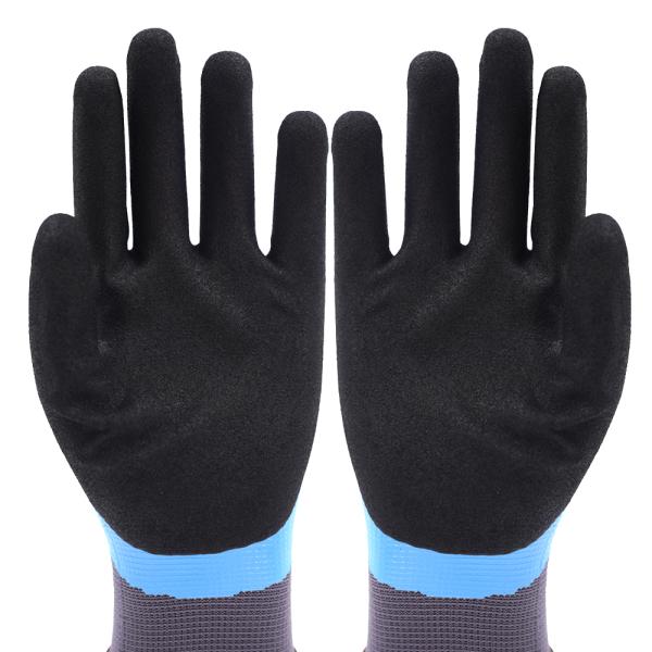 Oil Resistant Nitrile Safety Gloves 13 Gauge Polyester Double Dipped Nitrile Gloves