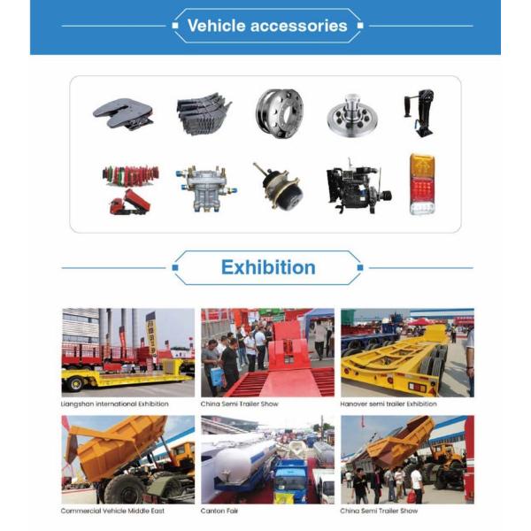 1310mm Wheel Base 3 Axle Heavy Duty Hydraulic Cylinder Rear Dump Trailer 40-80 Ton