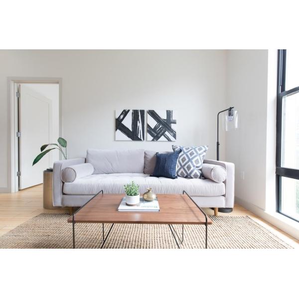 Hotel style Apartment interior design Budget Furniture Bedroom set by Industiral style made Walnut wood with Metal tube