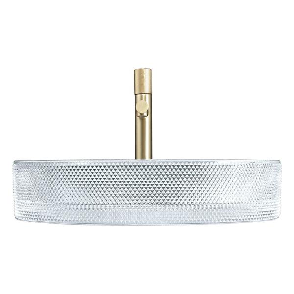 Scratch Resistant Crystal Clear Glass Vessel Basins Countertop Mounted