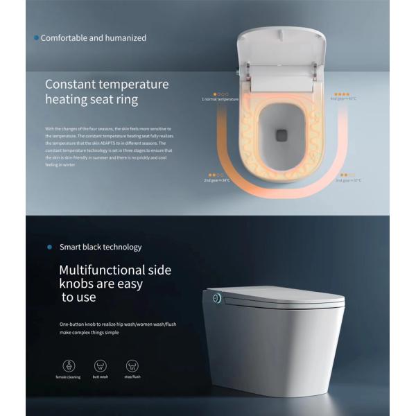 Floor Mounted Intelligent Toilet Bowl Water Bidet 350mm Trap Bathroom