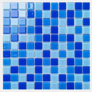 Cheap 300x300mm Crystal Glass Mosaic Floor Wall Tile For Bathroom Swimming Pool Kitchen Backsplash wholesale