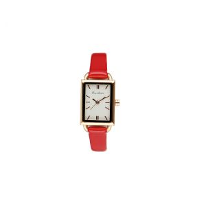 Square Quartz Leather Watch Fashionable White Waterproof Quartz Watch