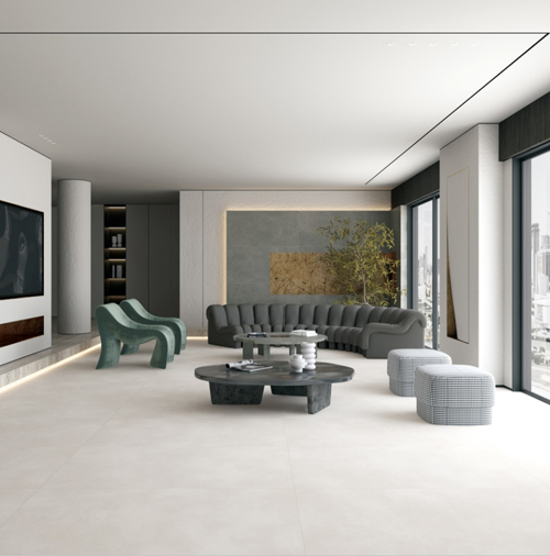 Micro Cement Marble Effect Ceramic Wall Tiles Beige Color 750*1500mm Size