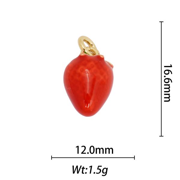 Waterproof Colorful Fruit Necklace Pendant Non Tarnish Stainless Steel Diy Fruit Jewelry Charms Charms for Jewelry Making