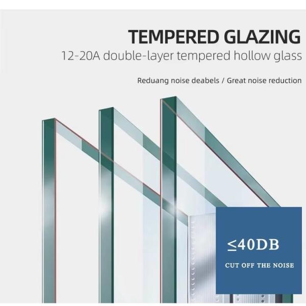 Double Glass Burglar Proof Sliding Window Aluminum Sliding Balcony Window with Security Bars