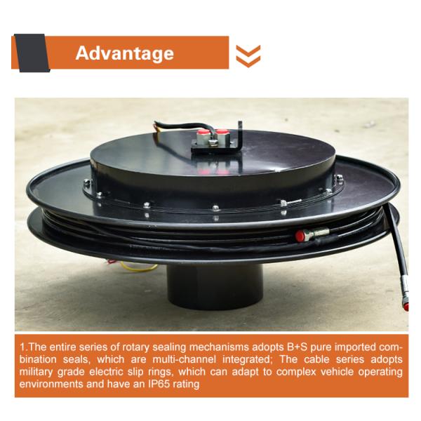 Customized Length Electric Spring Driven High Pressure Hydraulic Hose Reel 1/4" Diameter Air Oil Double Hose for Forklift