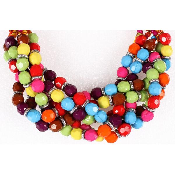 Fashion jewelry bohemian colored gemstones hand-woven resin / Necklaces