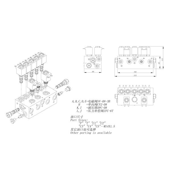 G3 / 8" OEM Hydraulic Manifold Valve Blocks Flow Control