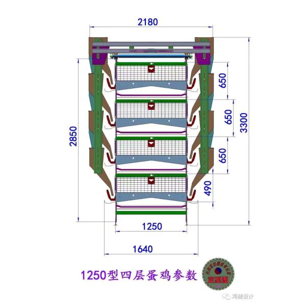 A specialized layer battery cage for poultry farms, housing chickens for laying hen operations.