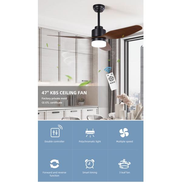 3 Blade 65W 120V Electric Remote Control Ceiling Fan Light 47 Inch Ceiling Fan