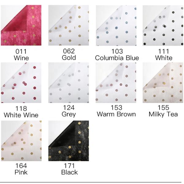 Polka Dot Pattern Eco-Friendly Nonwoven Florist Wrapping Paper Sheets 60cm*60cm