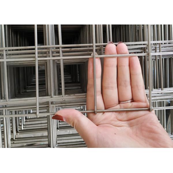 Square Hole Silver 4 Inch Galvanised Weld Mesh Fence Panels