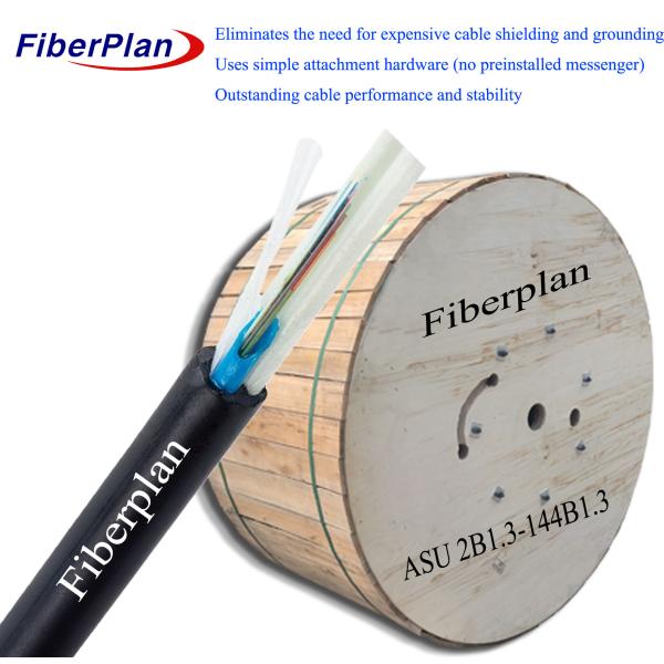 Outdoor Single Sheath Outdoor Aerial Fiber Optic Cable Mini ADSS ASU 2-12 Cores