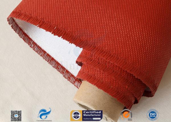 Single Sided Red Silicone Coating Fiberglass Cloth 50 Meters High Strength 100g