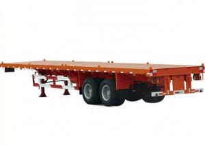 Cheap Orange 12R22.5 40 Foot Flat Deck Trailer KEMI Two Axle Flatbed wholesale