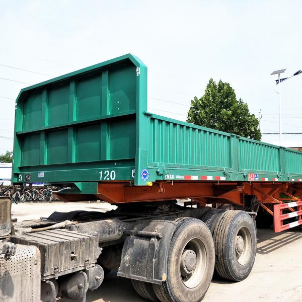 40ft Side Wall Heavy Duty Semi Trailers 3/4 Axles , Mini Enclosed Cargo Dump Truck