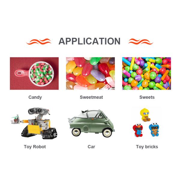 Customized Candy Packaging Bags Stand Up 3 Side Seal Bag With Transparent Windows