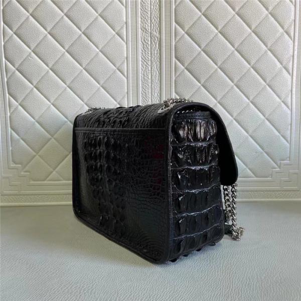 Authentic Crocodile Skin Women Flap Purse Genuine Alligator Leather Lady Chain Bag Female Single Cross Shoulder Bag