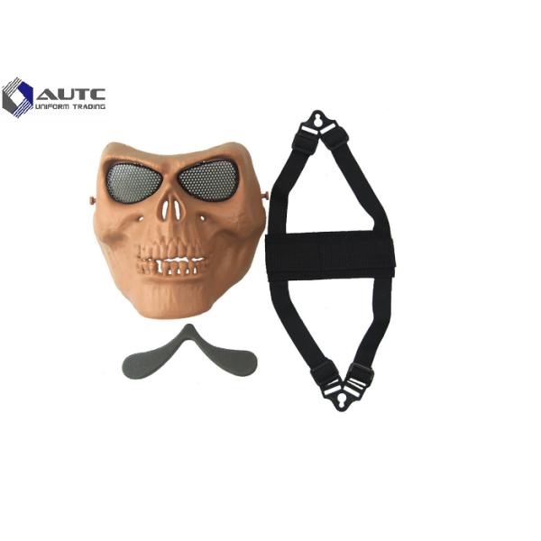 Black Cool Military Tactical Masks , Custom Tactical Skull Face Mask Skeleton