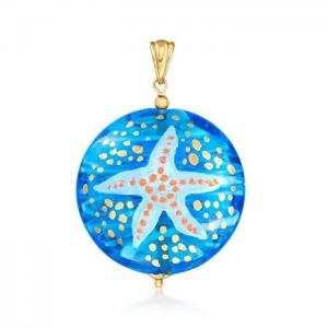 Cheap Italian Murano Glass Starfish Pendant In 18kt Gold Over Sterling wholesale