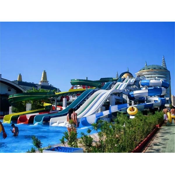 Fiberglass Water Park Slide with 5-8 Years Without Fading 1 Year Warranty and Safe Board for High Speed Family Fun