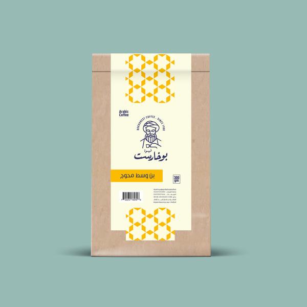 Flat Bottom Kraft Paper Packaging Bags For 500g Coffee Beans