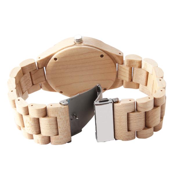 All Maple Wooden Quartz Watch Mineral Glass Most Accurate Man Fashion Clock