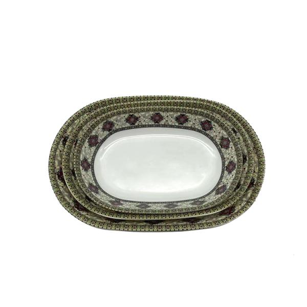 OEM Melamine Plate Home Rectangle Flower Melamine Dinnerware Tasteless