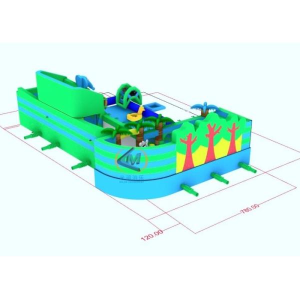 PVC Tarpaulin Inflatable Park Equipment High Durability 100x50m Dimension