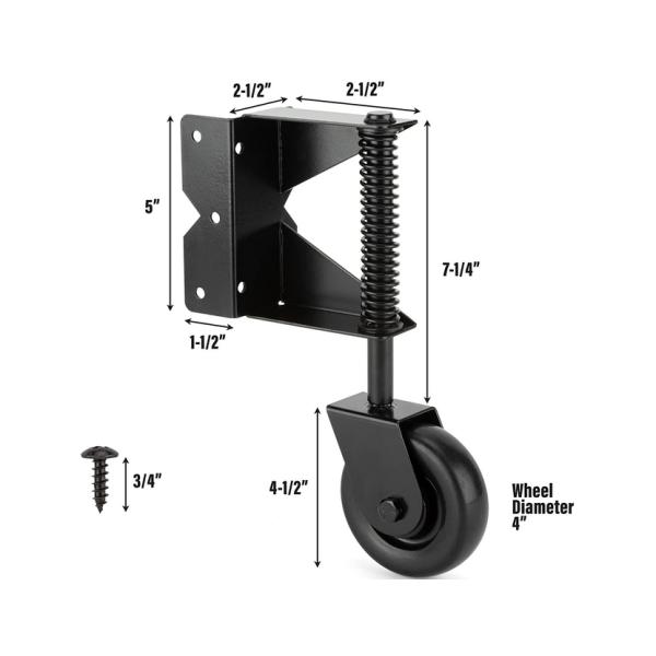 Spring Loaded Gate Caster Wheel Heavy Duty Gate Wheel Gate Fence Support or Wooden Gate