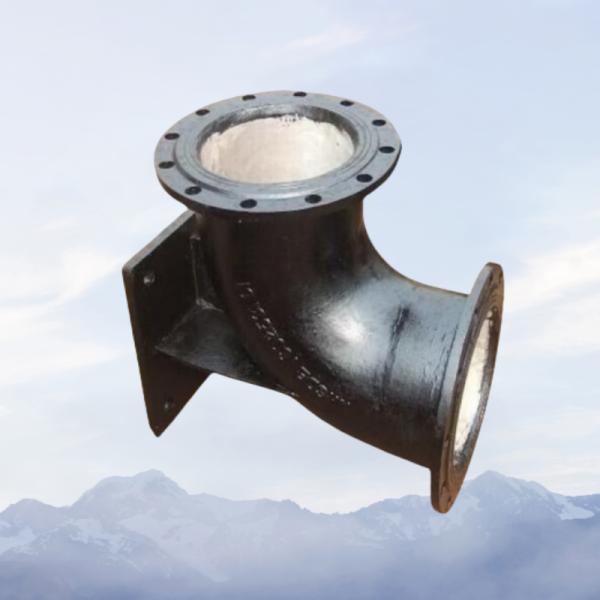 Ductile Cast Iron DI 90 Degree Double Flanged Duckfoot Bend DN100 PN16