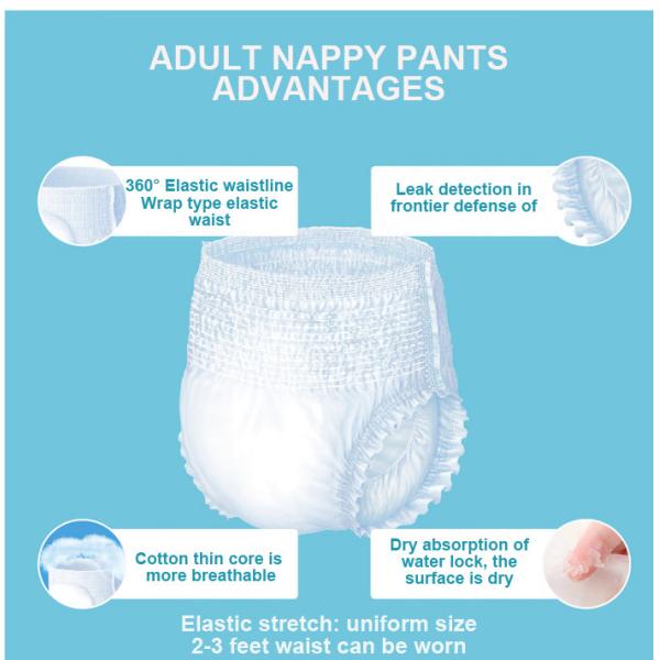 Home Care Breathable Disposable Adult Nappy Pants Are Shaped Leakproof