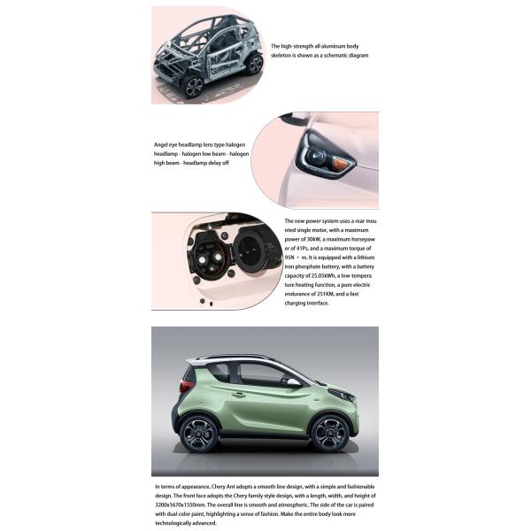 Chinese Cheap New Energy Vehicles Four Wheel Cars Chery Mini EV Electric Car
