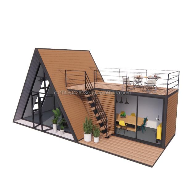 Customizable and Durable Wooden A-Shaped Steel Structure House for Modern Prefabricated Triangular Homes