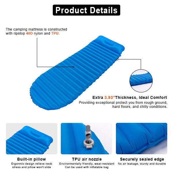 Lightweight Compact Outdoor Sleeping Pad Camping Mattress Pad With Pillow Camping Foldable Mat