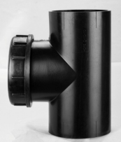 PN6 PE100 50-200mm HDPE Draining Fittings Siphon Tee with Inspection Mouth